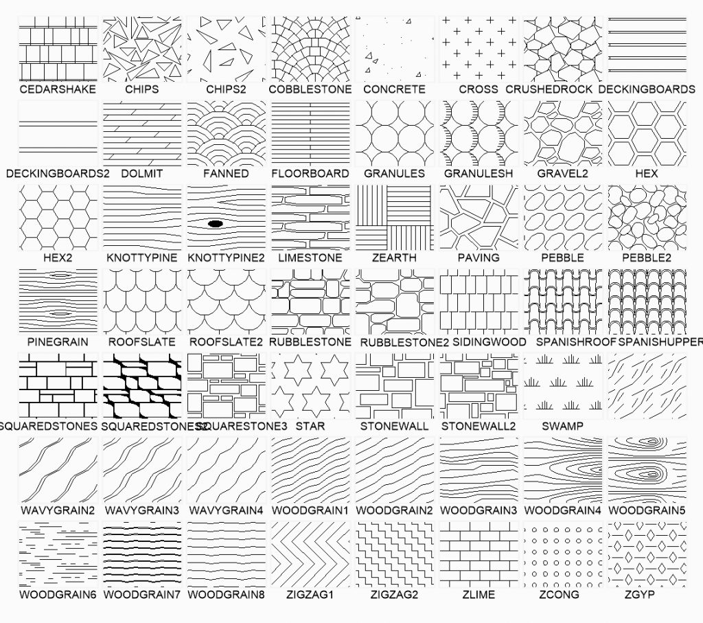 Wood & Stone Hatch Patterns - SimpleCAD