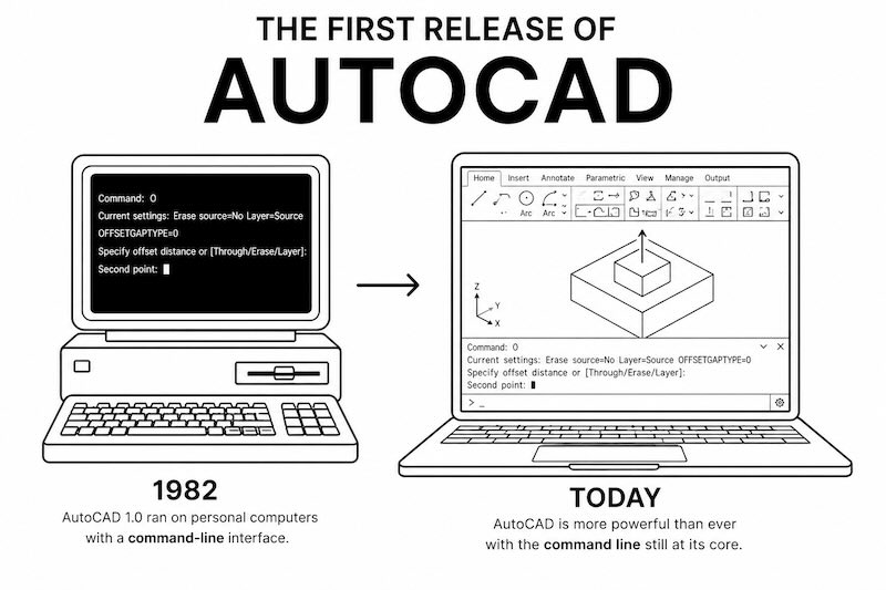 AutoCAD commands then and now
