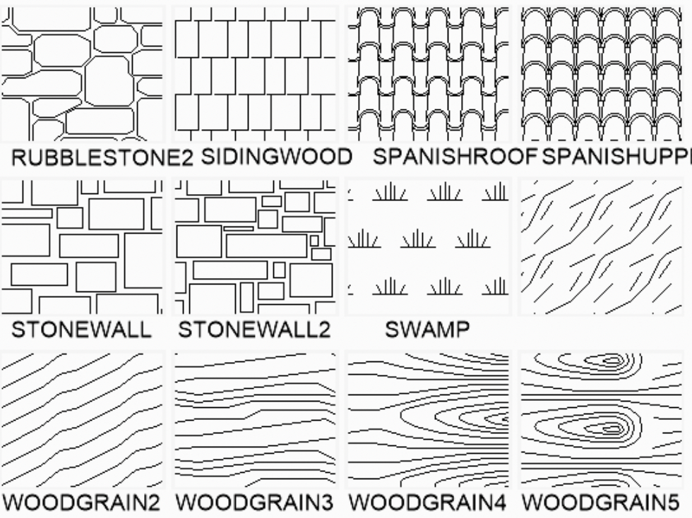 Wood & Stone Hatch Patterns - SimpleCAD
